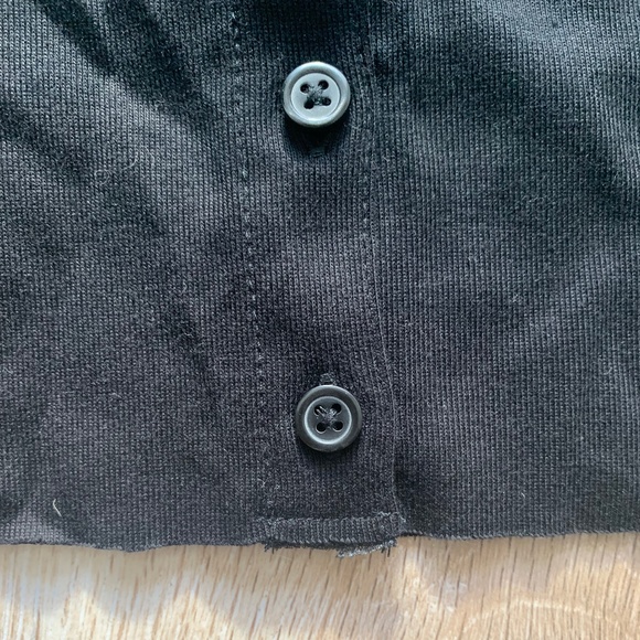 Cropped Black Button Up Cardigan with Raw Hem and Long Sleeves - Size S, NWOT - Picture 3 of 5